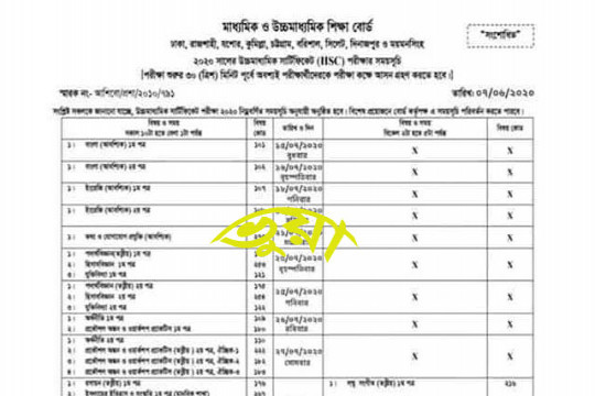 এইচএসসি পরীক্ষার সময়সূচি প্রকাশের খবরটি সঠিক নয়
