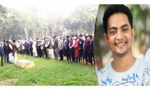 শেষবারের মত ক্যাম্পাসে মেজবাহর খন্ডিত নিথর দেহ