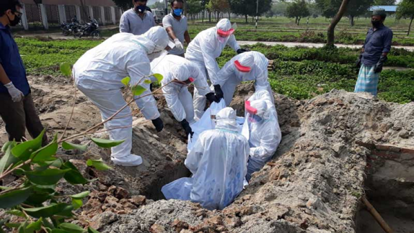 করোনায় মৃত ব্যক্তির লাশ দাফন