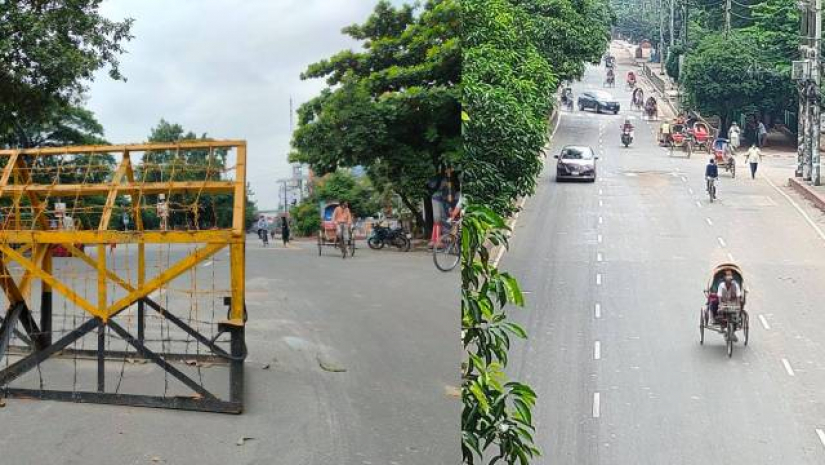 লকডাউনের ৯ম দিনে পাল্টে গেছে রাজধানীর সড়কের চিত্র