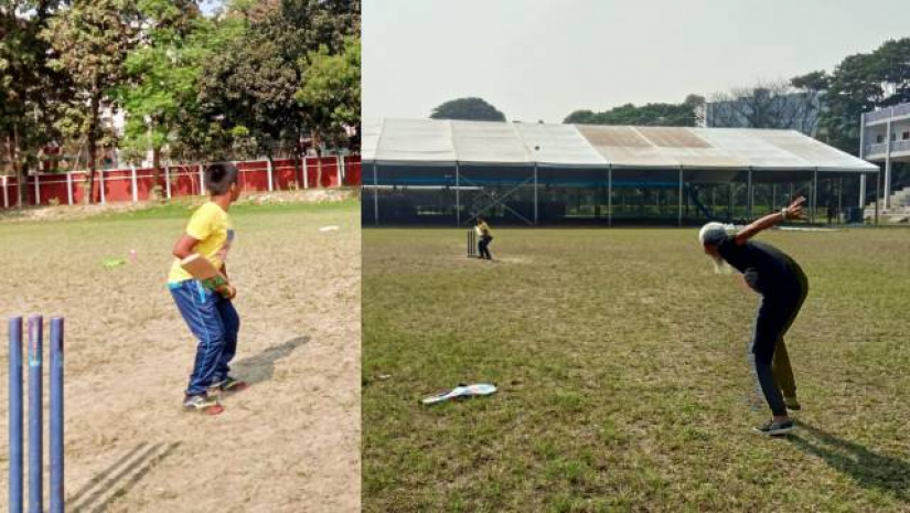 নাতির ক্রিকেটার হওয়ার স্বপ্ন পূরণে ব্যস্ত দাদা
