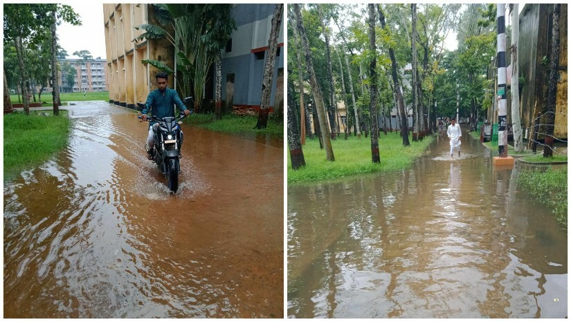 বিএম কলেজের বিভিন্ন সড়কে জলাবদ্ধতা