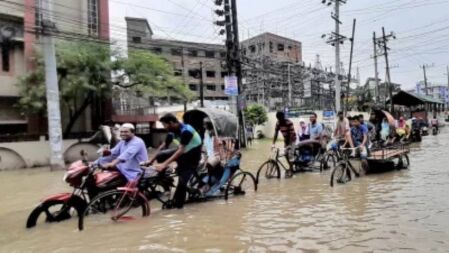 সিলেটে বন্যায় পানিবন্দি ৪ লাখ মানুষ