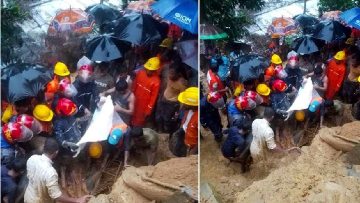 রোহিঙ্গা ক্যাম্পে পাহাড় ধসে শিক্ষার্থীসহ নিহত ৯