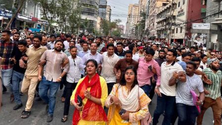 আংশিক পূর্ণাঙ্গ কমিটিকে স্বাগত জানিয়ে ছাত্রদলের শুভেচ্ছা মিছিল