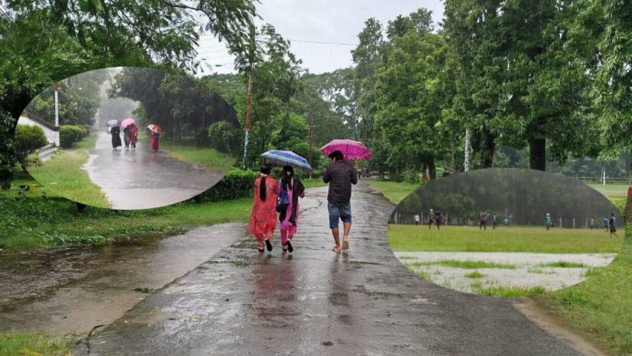 বৃষ্টিস্নাত ইসলামী বিশ্ববিদ্যালয় ক্যাম্পাস