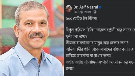 ভারতে ইলিশ রপ্তানি নিয়ে আসিফ নজরুলের পুরোনো স্ট্যাটাস ভাইরাল