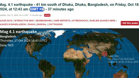 ঢাকাসহ দেশের বিভিন্ন স্থানে ভূমিকম্প