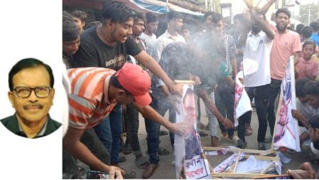 পাবনায় কমিটিতে দুর্নীতির অভিযোগ, বিএনপি চেয়ারপার্সনের উপদেষ্টার কুশপুত্তলিকা দাহ