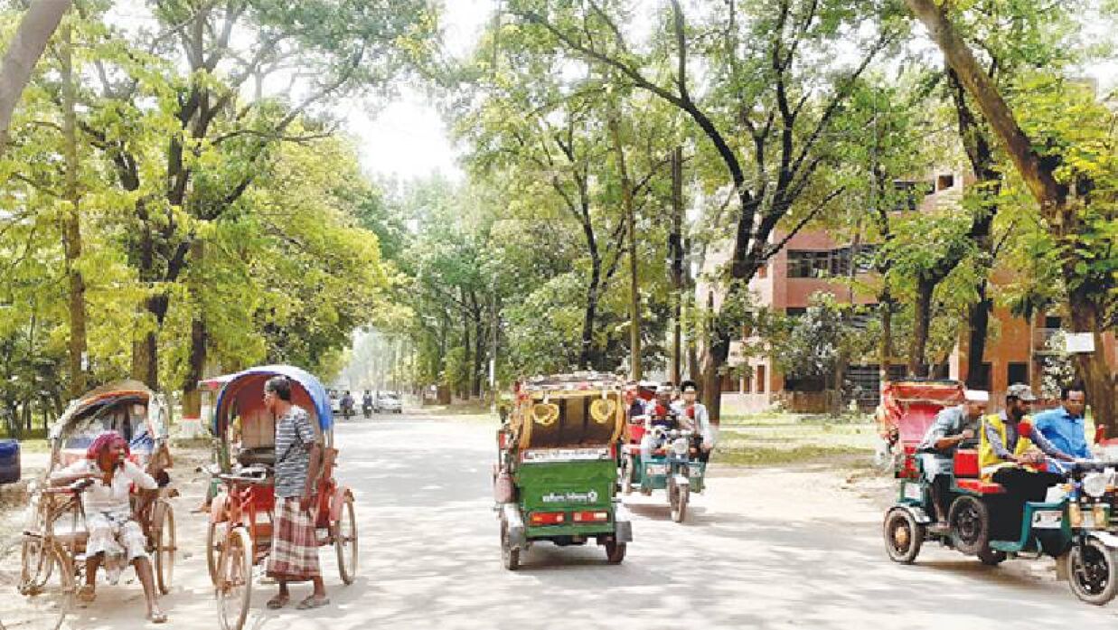 জাবিতে রিকশা চলাচলের দৃশ্য