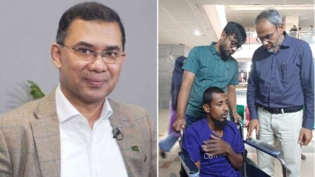 মাগুরার সেই আছিয়ার ভারসাম্যহীন বাবার পাশে তারেক রহমান