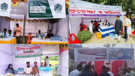 পরীক্ষার্থীদের সহায়তার জন্য বিভিন্ন সংগঠনের হেল্প ডেস্ক, দিচ্ছেন চিকিৎসা সহায়তাও