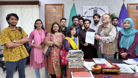 গরমে শিক্ষার্থীদের জন্য সুপেয় ঠান্ডা পানির ব্যবস্থা চেয়ে গণতান্ত্রিক ছাত্রসংসদের স্মারকলিপি